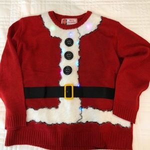 Santa Christmas sweater lights up
